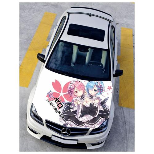 Jual Rem Ram Anime Itasha Hood Vinyl Stickers Engine Cover Decals