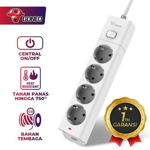 Jual Gongniu Stop Kontak Power Strip Plug 4 Port on Off Kabel 5M 1040 ...