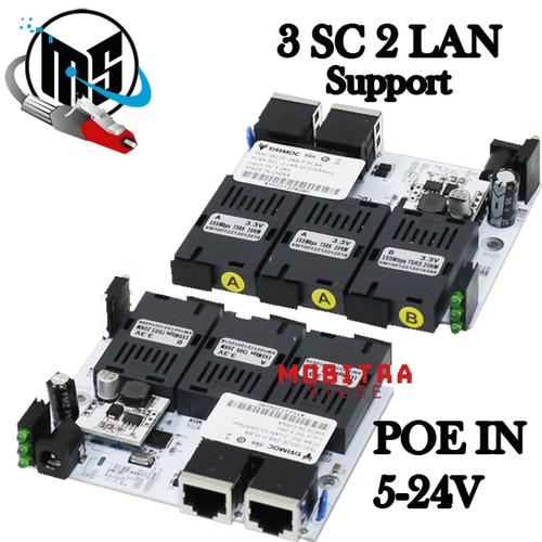 Jual Media Converter BOARD 3 FO 2 LAN 3FO 2LAN 3 Port FO 2 Port LAN