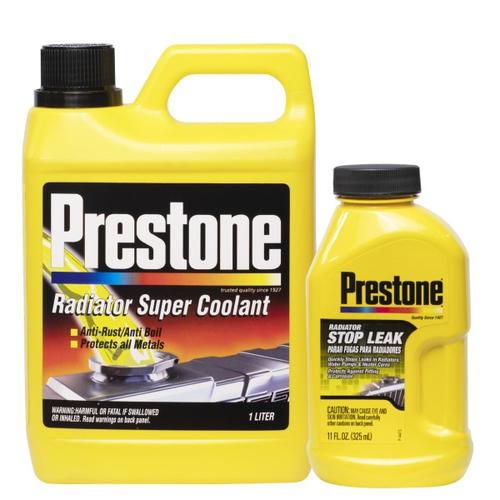 Promo Prestone [Bundle] Radiator Super Coolant (Concentrated) 1L + Stop Leak Jakarta Utara