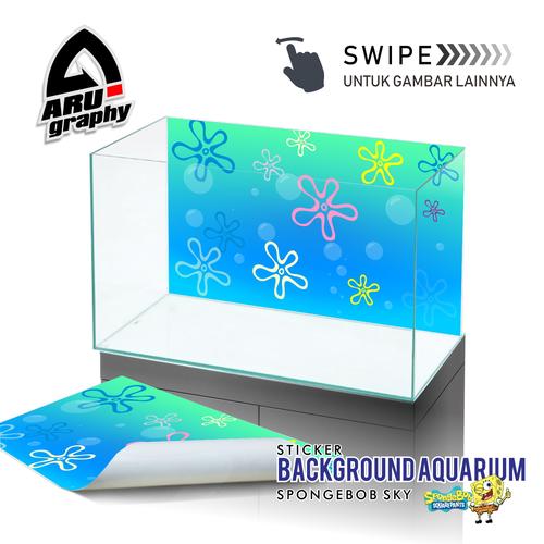 Jual Sticker Background Aquarium model Spongebob - 30x30cm - Kab ...