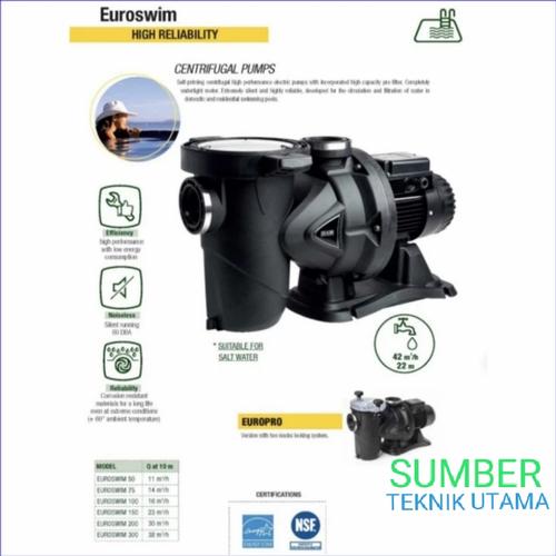 Jual Pompa Kolam Renang DAB EUROSWIM 100 1HP 750Watt Swimming Pool Pump ...