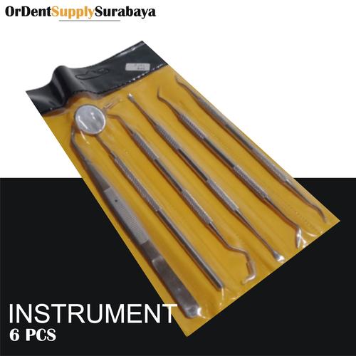 Jual Dental kit Instrument set isi 6 alat standar kedokteran gigi