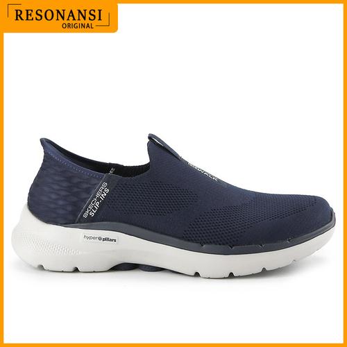 SEPATU PRIA TERBARU SKECHERS ORIGINAL SLIP ON GO WALK NAVY EMPUK (2) di  Resonansi Shop Tokopedia