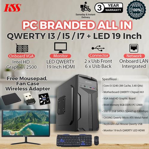 Jual PC/Komputer Branded QWERTY Core i3 / i5 / i7 + LED Monitor Siap ...