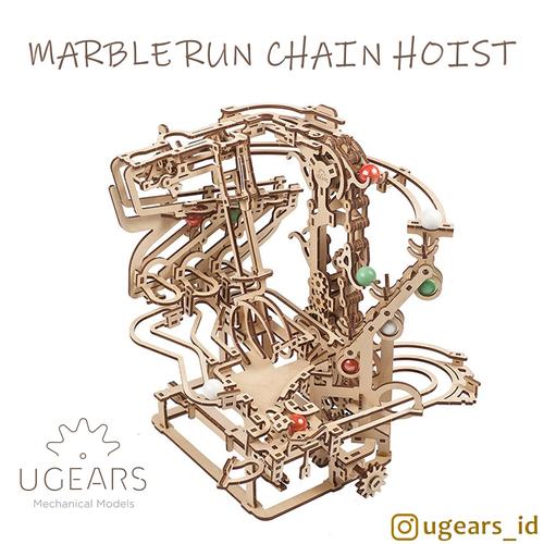 Promo Mainan Edukasi UGEARS Marble Run Chain Hoist Puzzle Kayu 3