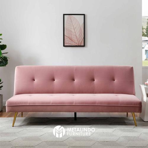 Jual sofa minimalis 2 seater BEST SELLER, sofa santai kaki stainless
