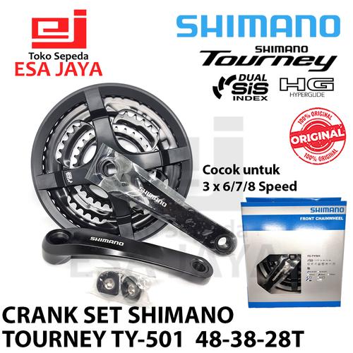 Jual Crank Set TOURNEY TY501 48-38-28T 170mm Original