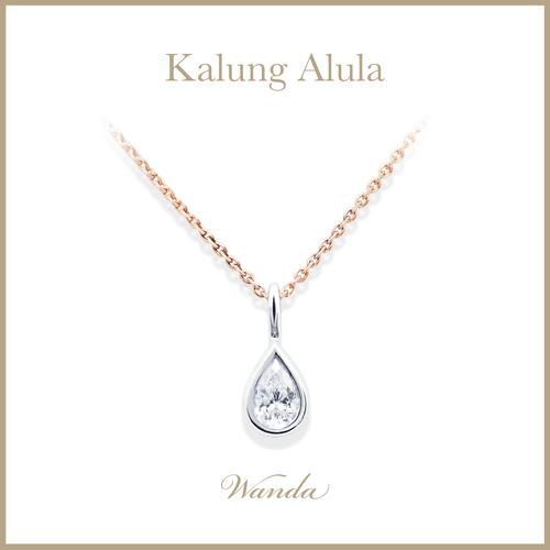 Promo Kalung Berlian Wanda Alula Pearshape Two Tone Necklace