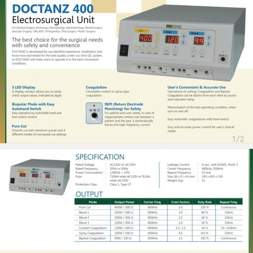 Jual cauter electrosurgical unit DOCTANZ 400 watt alat bedah elektrik