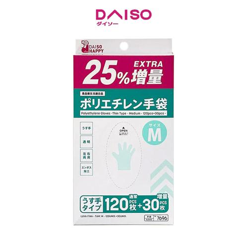 Jual Daiso Polyethylene Gloves Thin Type Medium 120pcs+30pcs