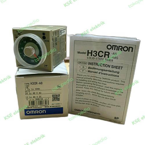 Jual Timer merk omron H3CR-A8/24 - 48vac / 12 - 48vdc 1.2s - 300h asli ...