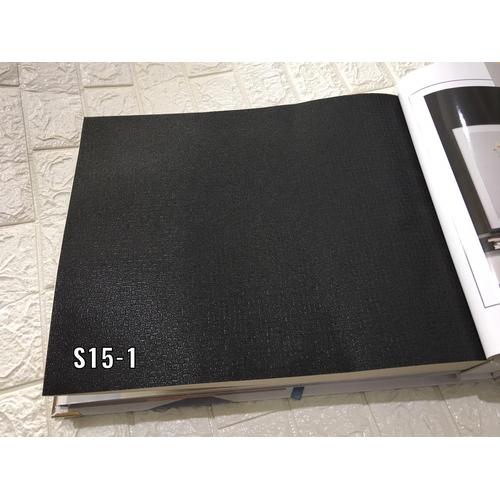Jual WALLPAPER DINDING POLOS HITAM PUTIH TEKSTUR TIMBUL MINIMALIS S15-1