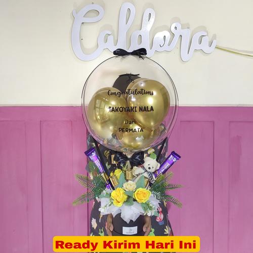 Jual bouquet balon bloom box buket bucket balloon SILVERQUEEN DELFI ...