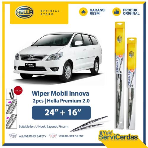 Promo Wiper Mobil TOYOTA Innova 24” + 16” (2pcs) HELLA Premium 2.0