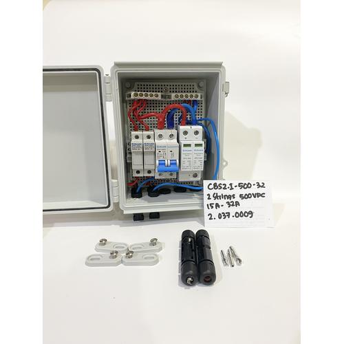 Jual Slocable PV Combiner Box 2 Strings 500VDC 15A Fuse Surge Protector ...