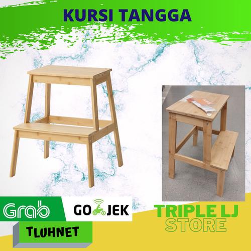 Jual Kursi Tangga Bangku Step Stool 2 Tingkat Terbuat Dari Bambu Anti ...