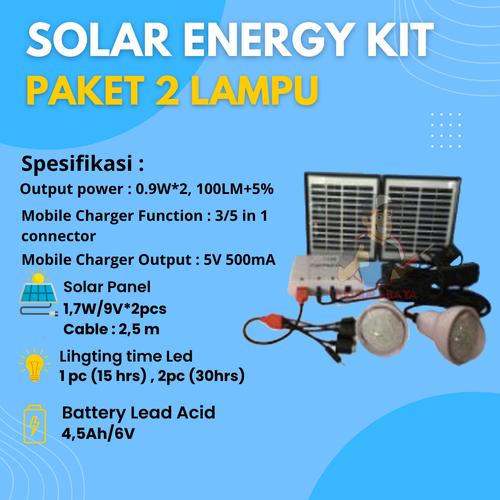 Jual Solar Energy KIT 2 Lampu Solar Home System Paket 2 Lampu DC - Kota ...