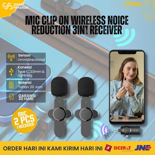 Promo Mic Wireless Clip On 3 in 1 Microphone Hp iPhone Lightning Type C