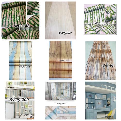 Jual WALLPAPER STICKER KAYU GARIS WOOD GRAIN COKLAT CREAM WALLPAPER