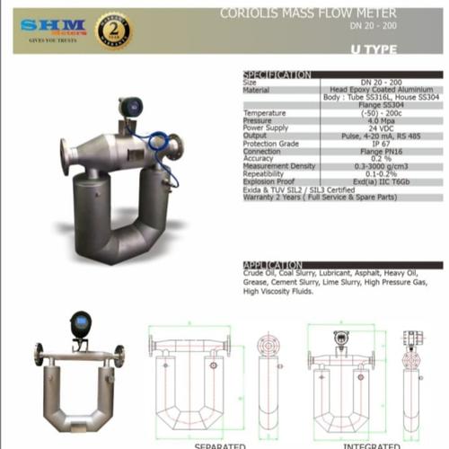Jual SHM Coriolis Mass Flow Meter U Type DN 25 - Jakarta Pusat ...