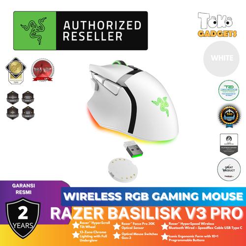 Jual Razer Basilisk V3 Pro White Wireless RGB Optical Switch Gaming