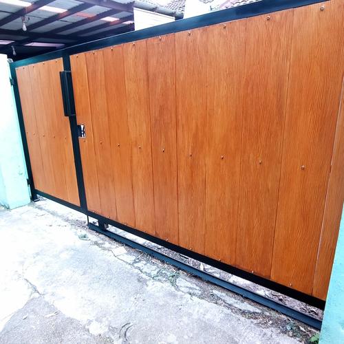 Jual pagar sliding woodplank motif kayu - Kota Tangerang Selatan