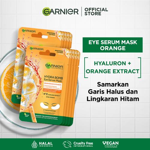 Promo Garnier Eye Serum Mask Series pack of 10 Orange Garnier