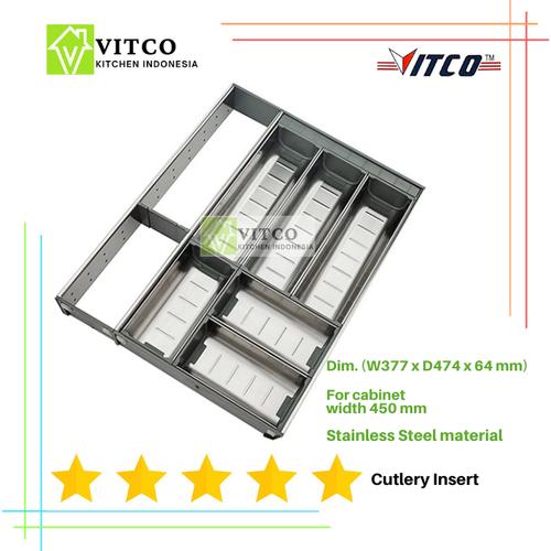 Jual VITCO Stainless Steel Cutlery Insert Tray/Tempat alat makan Laci Dapur XT3500I4 Jakarta