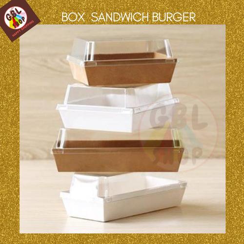 Promo Kotak Kue Mika 10x10 Box Burger Sandwich Donat Paper Box - Putih ...