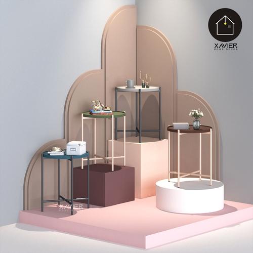 Jual Meja Bulat Aesthetic / Meja Sisi Minimalis Xavier Home Decor OBY