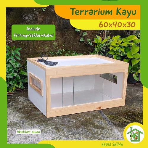 Jual Terrarium Kayu Kandang Reptile Bearded Dragon, Iguana, Kura