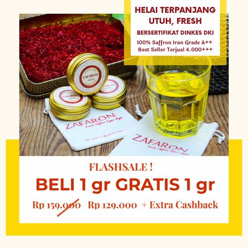 Jual Saffron Bahraman Red Top Negin Iranian saffron kemasan Kaleng Premium Kemasan 1gr