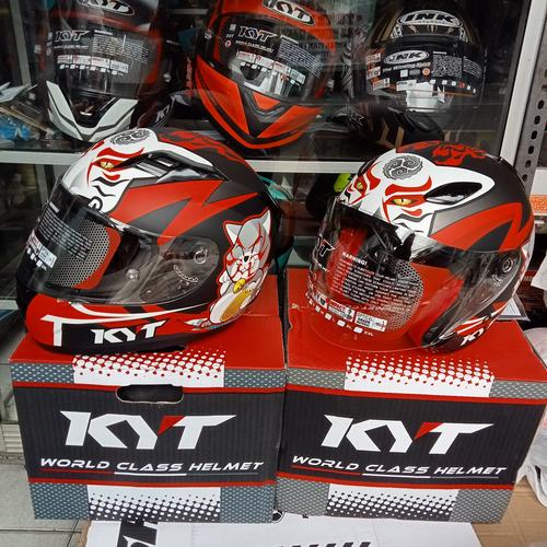 Jual HELM KYT COUPLE KYT R10 FLAT & PINLOCK DJ MARU KABUKI CAT GUN METAL Jakarta Timur
