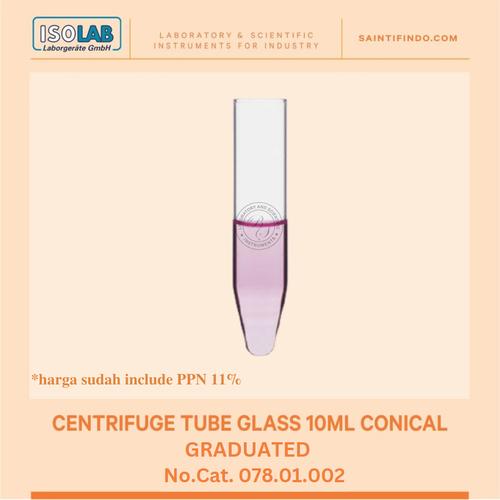 Jual ISOLAB CENTRIFUGE TUBE GLASS 10ML CONICAL GRADUATED 100 pcs