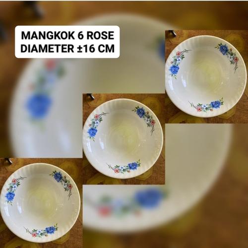 Gambar MANGKOK KERAMIK KEMBANG ROSE 6 INCI DIAMETER 16CM MOTIF RANDOM dari Rehan Perabot undefined Tokopedia