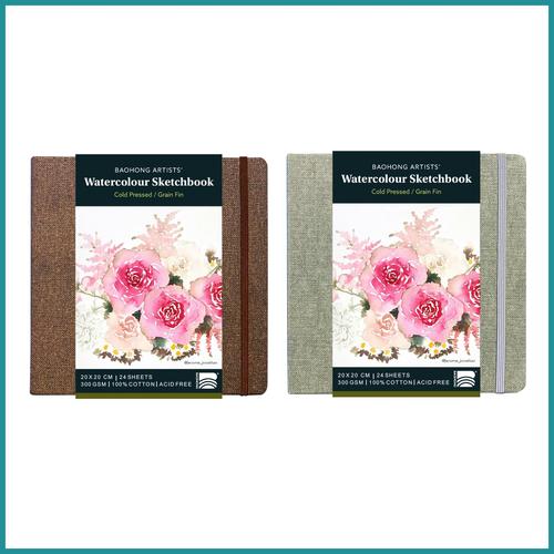 Jual Baohong Artists' Watercolour Sketchbook 300gsm (HP / CP) Rose