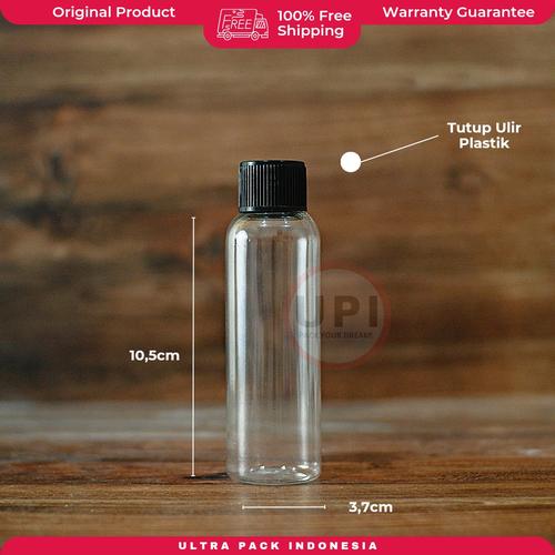Jual BOTOL PET BR 100ML CLEAR + TUTUP ULIR PLASTIK HITAM [ TRAVEL SIZE ...