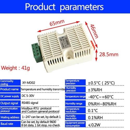 Jual Temperature Humidity Transmitter XY-MD02 Sensor SHT20 Modbus ...