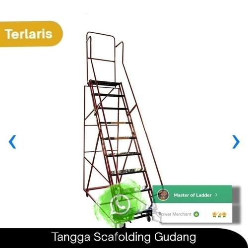 Jual Tangga Podium 3.1m/Tangga Gudang Dorong Besi Roda Krisbow - Kota ...