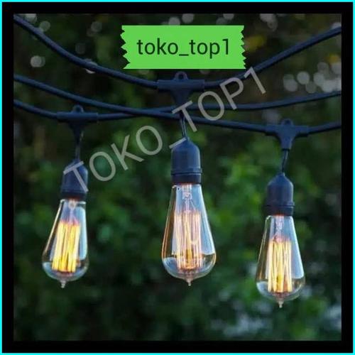 Jual Kabel fitting lampu cafe gantung 10m 20 m dekorasi outdoor fitting ...
