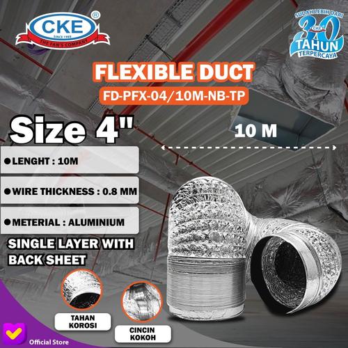 Jual Aluminium Selang Flexible Ducting Pipa Exhaust Fan 4" Inch 10