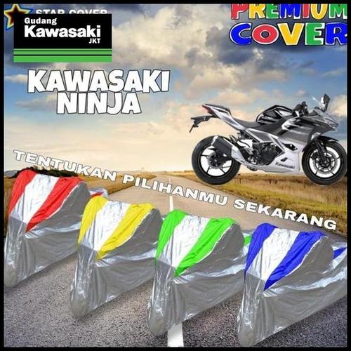 Jual Cover Motor KAWASAKI NINJA Silver KOMBINASI Warna Penutup Anti Air