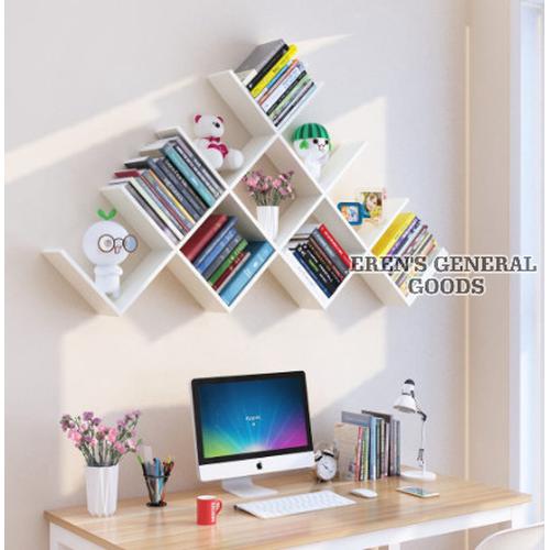 Jual TERMURAH! Rak Dinding Buku Tempel / Gantung Zig Zag Model V