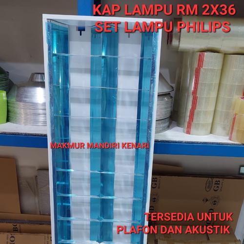 Jual KAP RM TL T8 2X36 SET LED PHILIPS 2X16 / KAP RM INBOW 2X36 AKUSTIK ...