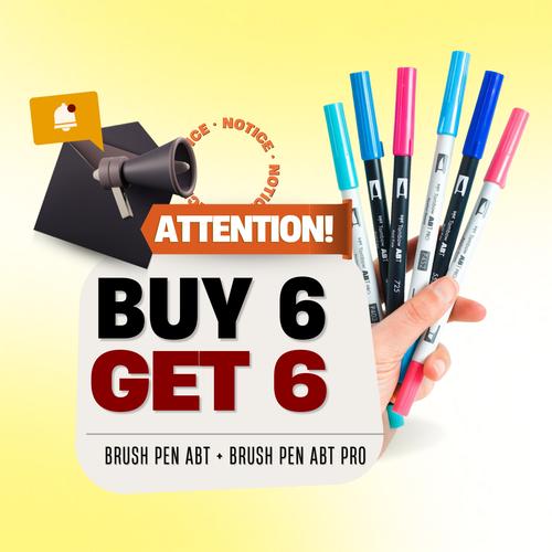 Jual [ Buy 6 GET 6 ] Tombow ABT Dual Brush Pen ( YELLOW SERIES ) - 062 ...
