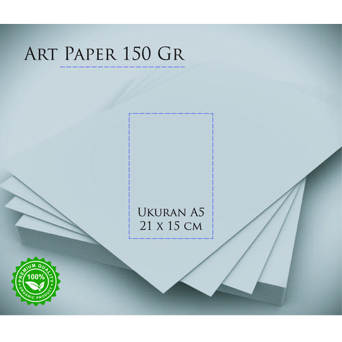 Jual Kertas Art Paper / Art Carton A5 150 Gr/GSM Putih Glossy Karton