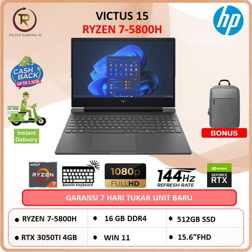 Jual HP VICTUS 15 Ryzen 7 5800 RTX3050TI 4GB/ 16GB 512GB SSD W11 15 ...