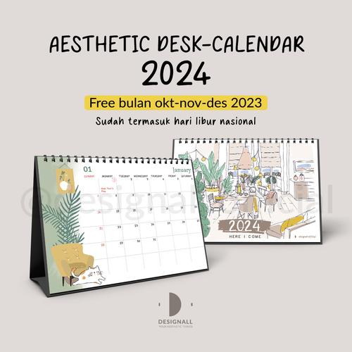 Promo Designall Kalender Tahun 2024 Meja/ Kalender Duduk Aesthetic ...