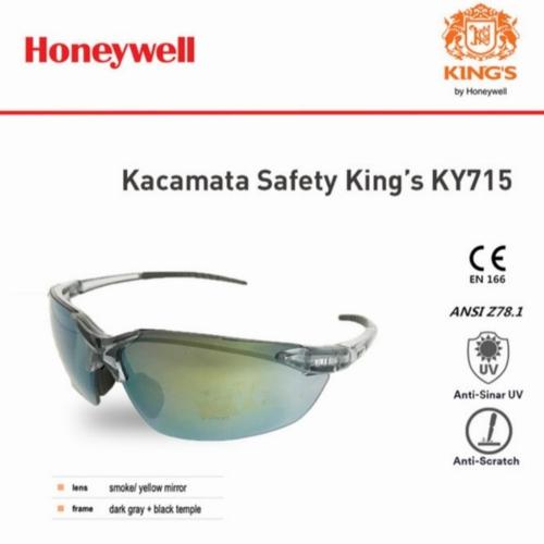 Jual Kacamata King's KY715 Smoke Yellow Mirorr Kaca Mata Safety Kerja